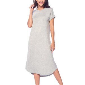 YaYa & Co. Grey T-Shirt Slip Dress Midi Size Large Loose Comfy